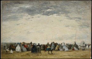 Vakantiegangers op het Strand van Trouville