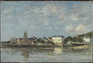 Uitzicht op de haven van Trouville, 1878 door Eugene Louis Boudin