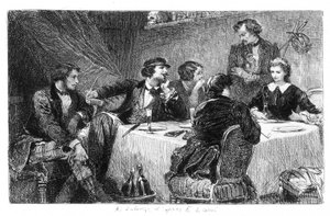Illustratie door Eugène Lami van de "Mimi de Pinson" door Alfred de Musset door Eugene Louis Lami