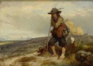 Een jonge herder door Eugene Modeste Edmond Lepoittevin
