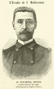 Vice-admiraal Gervais, commandant van de Franse Middellandse Zeevloot door Eugene Pirou