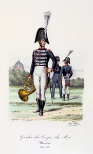 Gardes-du-Corps de Roi, Muzikant, 1820-30 door Eugene Titeux