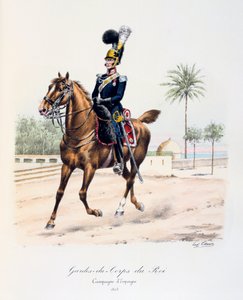 Gardes-du-Corps de Roi, Spaanse campagne, 1823, ca. 1814-1830 door Eugene Titeux