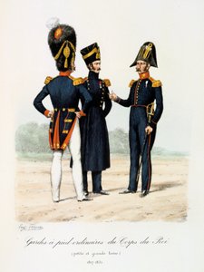 Gardes à pied ordinaires du Corps de Roi, petite en grande tenue door Eugene Titeux