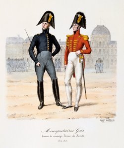 Mousquetaires Gris, Tenue de Manège en Tenue de Société, 1814-15 door Eugene Titeux