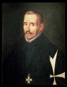 Portret van Lope Felix de Vega Carpio (1562-1635) c.1630 door Eugenio (attr. to) Caxes