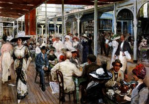 Het Terras van een Café, Mar del Plata, Argentinië, 1912