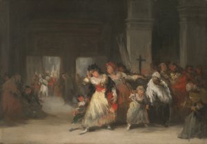 Binnen in de Kerk, c.1860-66 door Eugenio Lucas Velázquez