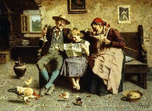 Het nieuws lezen door Eugenio Zampighi