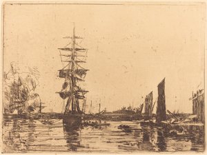 Zeezicht door Eugène Boudin