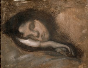 Hoofd van een slapende vrouw, 19e of begin 20e eeuw