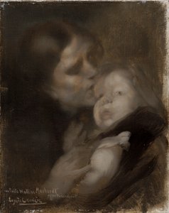 Moeder en kind door Eugène Carrière