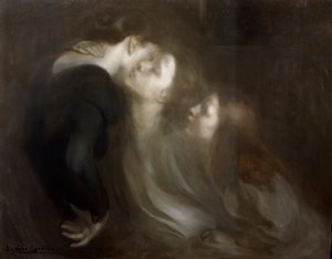 De Moederlijke Kus, eind 1890s door Eugène Carrière
