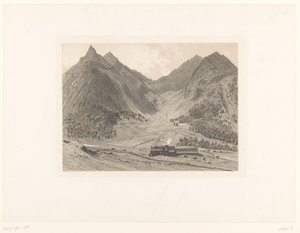 Berglandschap met huis in alpenweide
