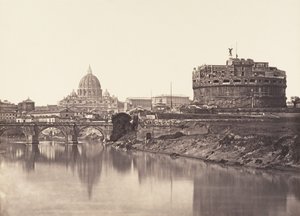 Veduta di Castel St Angelo. S. Pietro door Eugène Constant