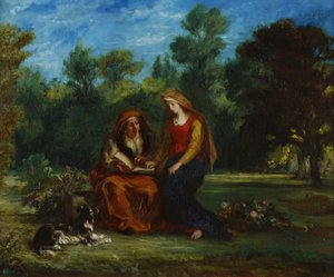 Onderwijs van Onze Lieve Vrouw door Eugène Delacroix