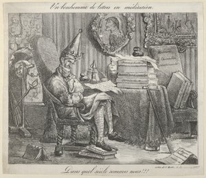 Een Literaire Man Mediterend, 1821 door Eugène Delacroix