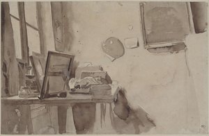 Een hoek van het atelier, ca. 1825