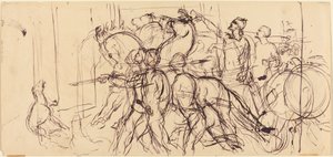 Strijdwagenmenners door Eugène Delacroix