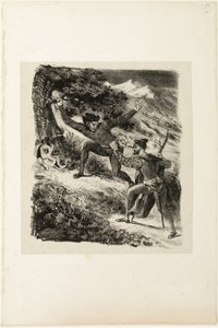 Faust en Mephistopheles in de Harzbergen door Eugène Delacroix