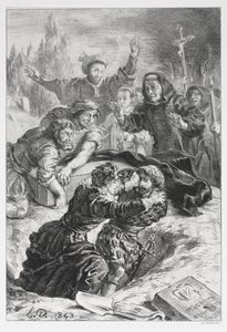 Hamlet: Hamlet en Laertes in het Graf van Ophelia door Eugène Delacroix