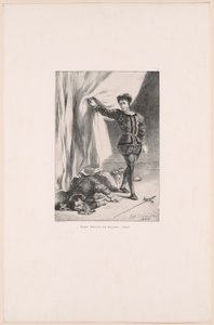 Hamlet en het lichaam van Polonius, plaat 11 uit Hamlet