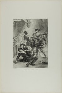 Hamlets dood, plaat 16 uit Hamlet door Eugène Delacroix