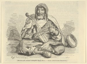 Joodse muzikant in Mogador-kostuum, Marokko, 1842