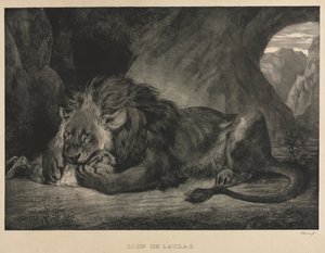 Leeuw van het Atlasgebergte door Eugène Delacroix