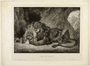Leeuw van het Atlasgebergte door Eugène Delacroix