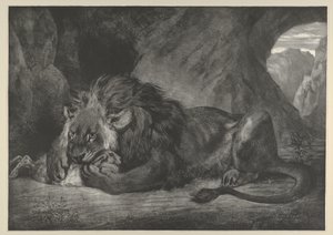 Leeuw van het Atlasgebergte door Eugène Delacroix
