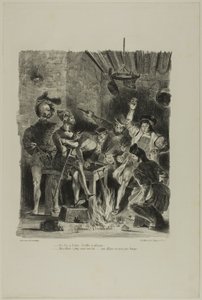 Mephistopheles in de studentenherberg, uit Faust door Eugène Delacroix