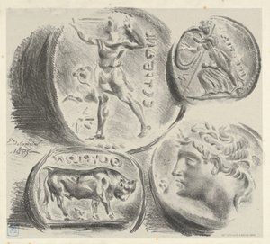 Studies van vier Griekse munten