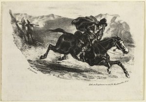 De vlucht van de smokkelaar door Eugène Delacroix