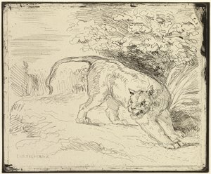 Tijger klaar voor de lente door Eugène Delacroix