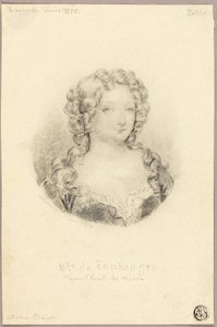 Medailleportret van Juffrouw de Fontanges door Eugène François Marie Joseph Devéria