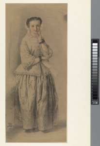Portret van Jeanne Dielman, staande, ten voeten uit door Eugène François de Block