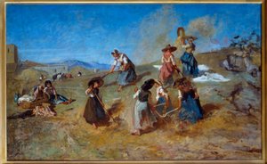 Oogst. Schilderij door Eugène Fromentin (1820-1876) 1875 Rouen, Musée des Beaux Arts