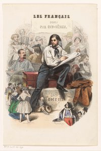 Schetsende kunstenaar Titelpagina voor: Les Français peints par eux-mêmes, 1841