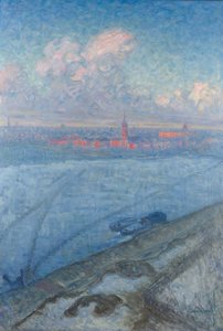 De Stad bij Zonsondergang door Eugène Jansson