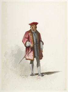 Btv1b84558104 14 - Saint-Saëns - Henry VIII - Maquettes de costumes - Lacoste - 14e Kostuum door Eugene Lacoste