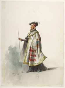 Btv1b84558104 24 - Saint-Saëns - Henry VIII - Maquettes de costumes - Lacoste - 24e Kostuum door Eugene Lacoste
