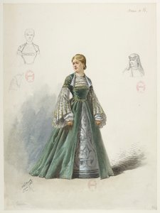 Btv1b84558104 80 - Saint-Saëns - Henry VIII - Kostuummodellen - Lacoste - 76. Anne Boyleyn. Anne van Boleyn door Eugene Lacoste