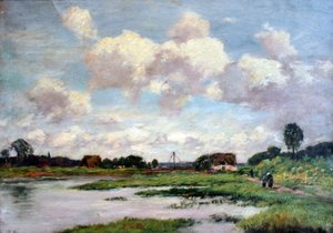 Normandisch landschap (Landschap met een hoge lucht)