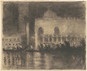 Herinnering aan Venetië: het Palazzo Ducale en de Piazzetta door Eugène Vail