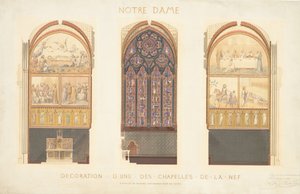 Plan voor de renovatie van een kapel in het schip van de kathedraal van Notre Dame, Parijs, 1843