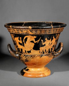 Roodgevormde Attische krater, genaamd krater van Antaios ...