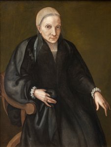 Portret van de schoonmoeder van de kunstenaar door Europa Anguissola
