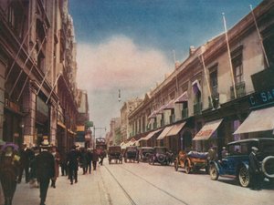 Calle Ahumada, Santiago, Chili door European Photographer