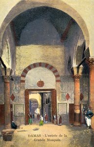 Damascus, ingang, moskee door European Photographer